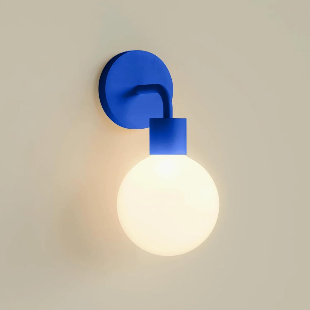 Wireless Wall Sconce (Shark Tank) Rechargeable & Dimmable LED Light w/App Control & Damage-Free Install, Moveable Modern Ambient Lighting for Elegant Home & Bedroom Decor | Blue