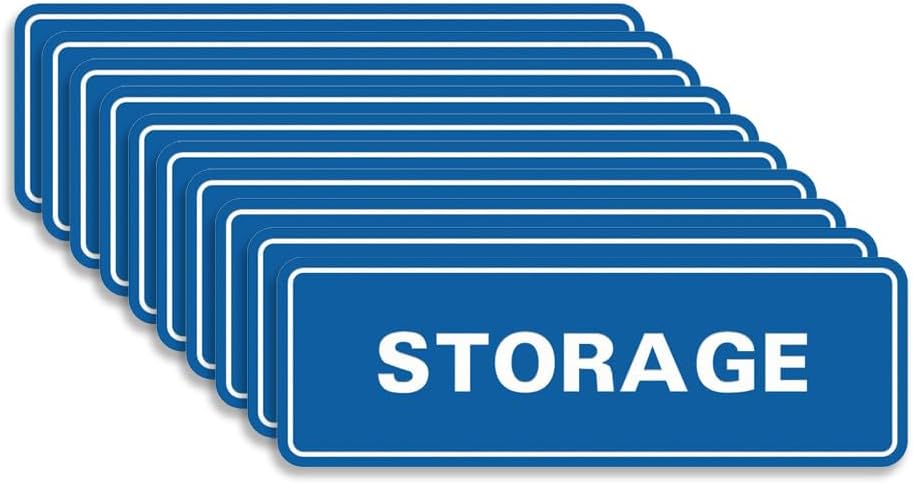 Standard STORAGE Door/Wall Sign - Blue - Medium (10 Pack)