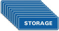 Standard STORAGE Door/Wall Sign - Blue - Medium (10 Pack)