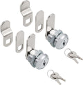 Cabinet Cam Locks Keyed Alike, 5/8” Cylinder Cam Locks for Tool Box RV Compartment Mailbox Vending Machine Drawer File Cabinet, Fits 3/8” Max Panel Thickness, Chrome Finish with 3 Cams and 2 Keys
