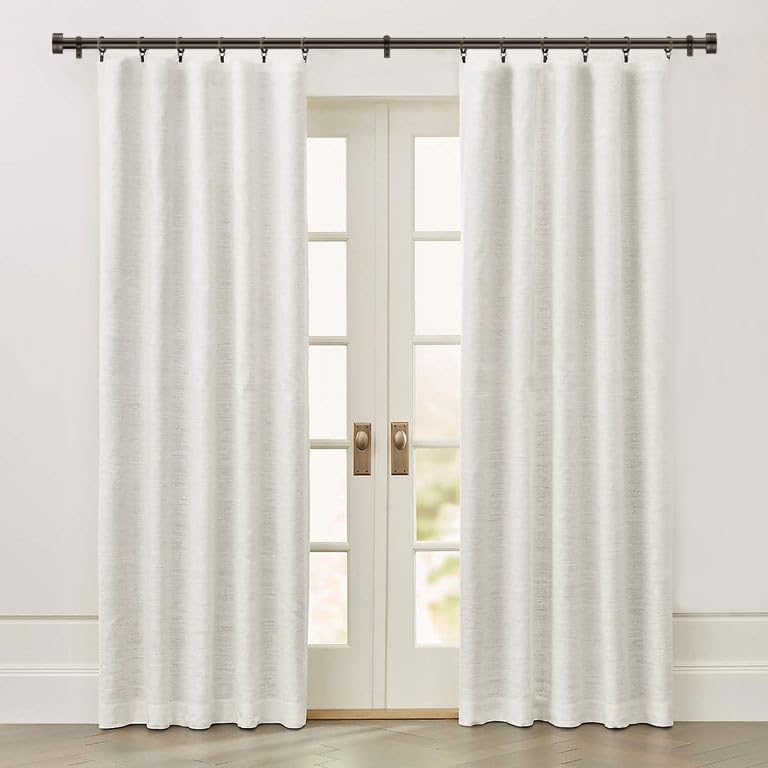Adjustable Curtain Rods-18 to 88 Inches,1 Inch Modern Metal Drapery Rods, Adjustable Heavy Duty Curtain Pole with Simple End Caps