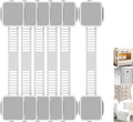 6 Pack Baby Proofing Safety Locks Child Safe for Cabinet Drawer Fridge Oven Dishwasher Doors, Toilet Seat & Lid, Adjustable Furniture Latches and Straps, 3M Adhesive No Drilling Button,Unlock Design
