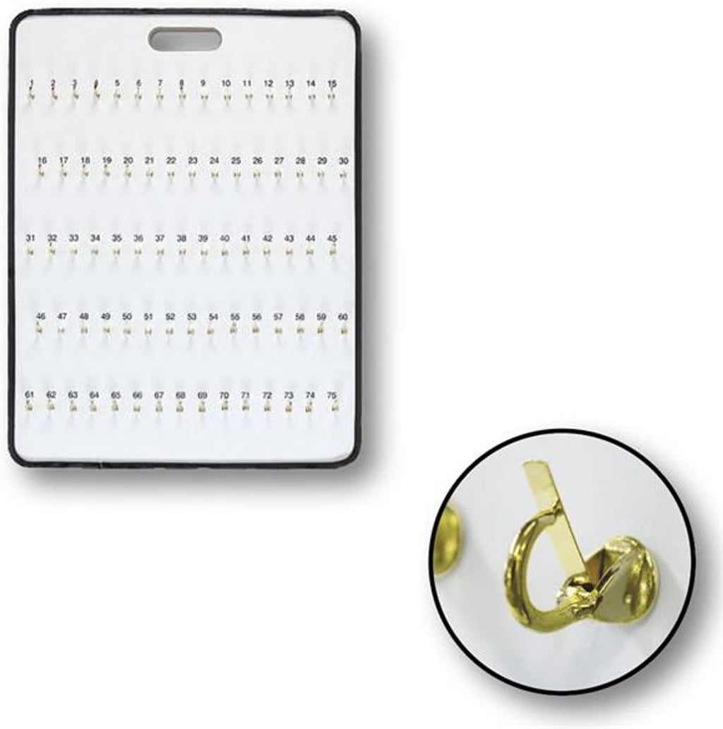 MICRO TEC Masonite Key Holder Wall Mount with 32 Spring-Lock Hooks 13-1/2" × 20" – Wall Mounted Key Organizer Board with Metal Trim and Handle – Dealership, Office, Garage Key Rack Cabinet - Pack of 1