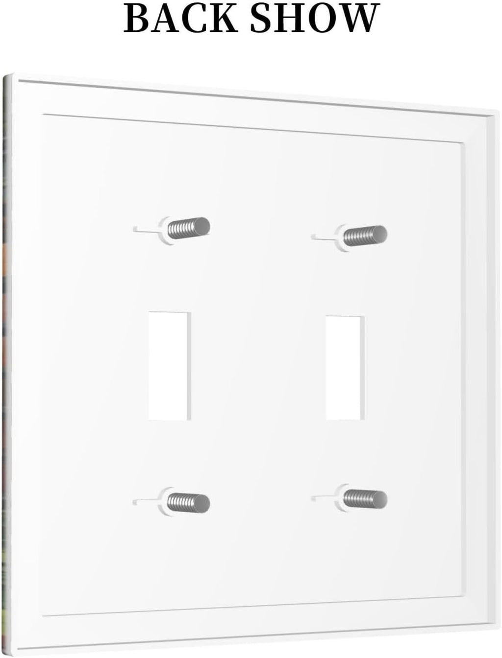 Library With A Lot Of Books Light Switch Covers Double Toggle 2 Gang Wall Plate Dual Decorative Switchplate Electrical Faceplate for Farmhouse Decor