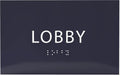 6" X4" Lobby Sign - Tactile Graphics Grade 2 Braille Text Reception Area Sign| Utility ADA Compliant Wall Mount Plastic Signs For Hospital, Offices, Businesses & Apartments