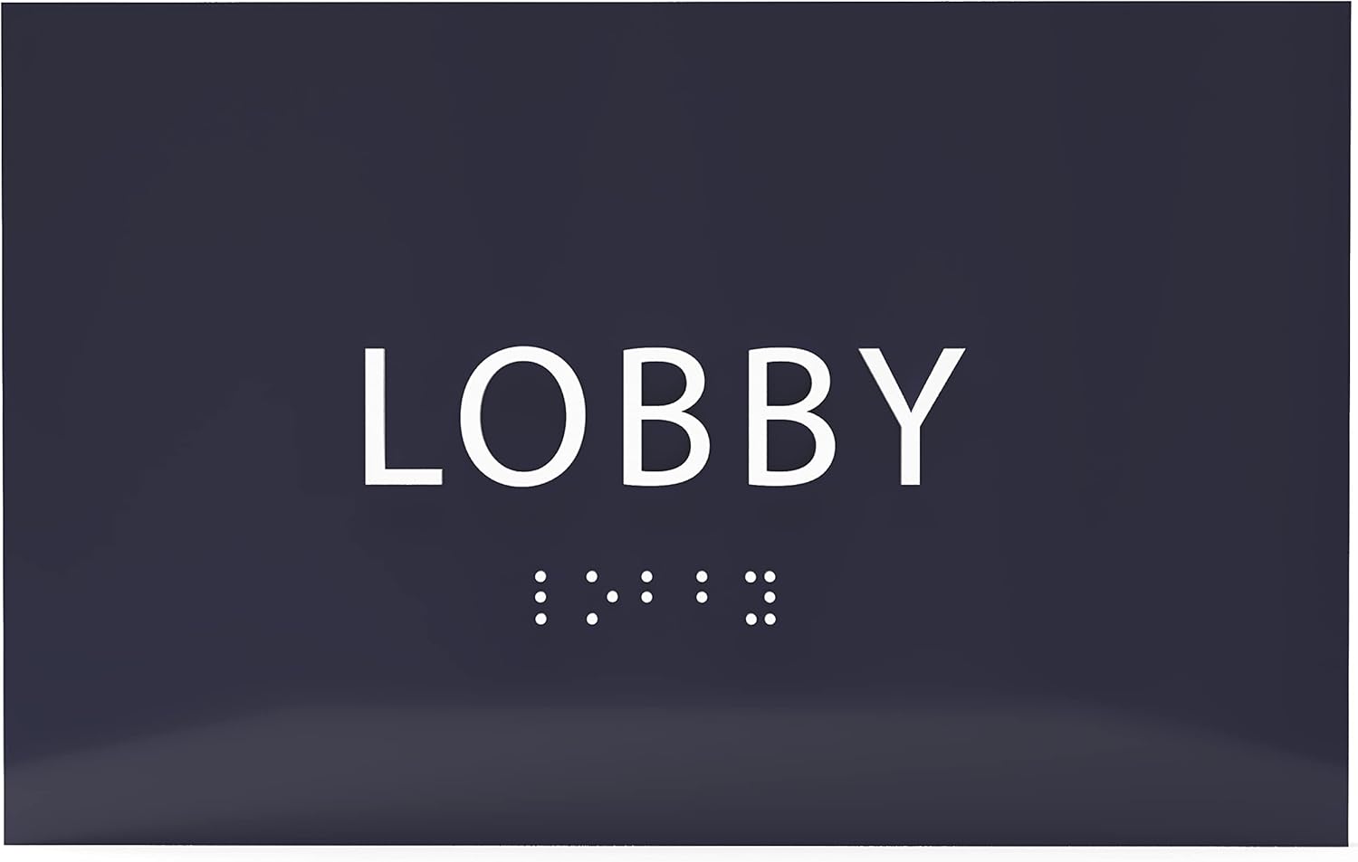 6" X4" Lobby Sign - Tactile Graphics Grade 2 Braille Text Reception Area Sign| Utility ADA Compliant Wall Mount Plastic Signs For Hospital, Offices, Businesses & Apartments
