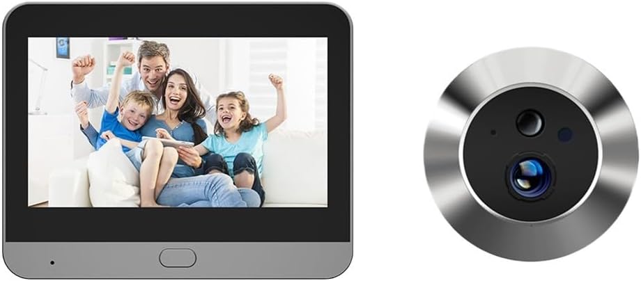Smart -Video Doorbell Camera,Digital Door Peephole Camera with 4.3 Inch Color LCD,1080P Wide Angle Lens,PIR Motion Sensor,Wireless 2.4G Connectivity,-Night Vision,Rechargeable 5000mAh Battery