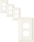 4-Pack Duplex Outlet Cover, Natural Bamboo Fiber Switch Plates and Outlet Covers, Light Almond Decorative Wall Plates for Electrical Outlets, 1 Gang Receptacle Cover, Corrosion Resistant