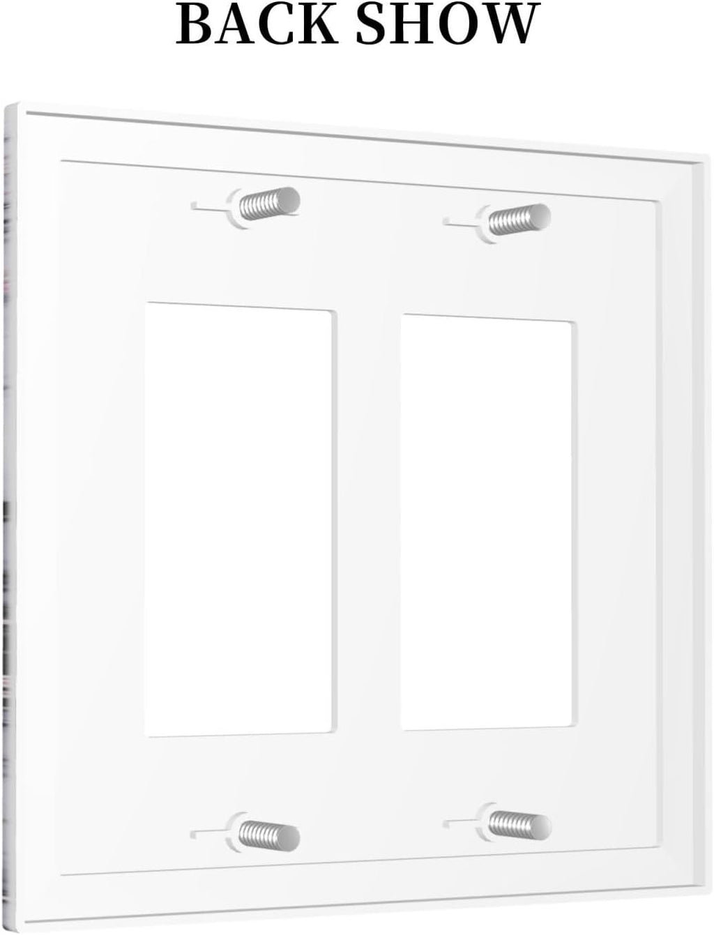 Decorative Outlet Covers White Marble Pattern Black Lines Pink Lines 2 Gang Double GFCI Rocker Electrical Wall Panels Light Switch Cover Plate for living Room Office Decor