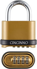 4 Digit Combination Lock, Outdoor Combination Padlock with Hardened Steel Shackle,Locks with Code for Sheds, Fence, Storage Unit and Gate
