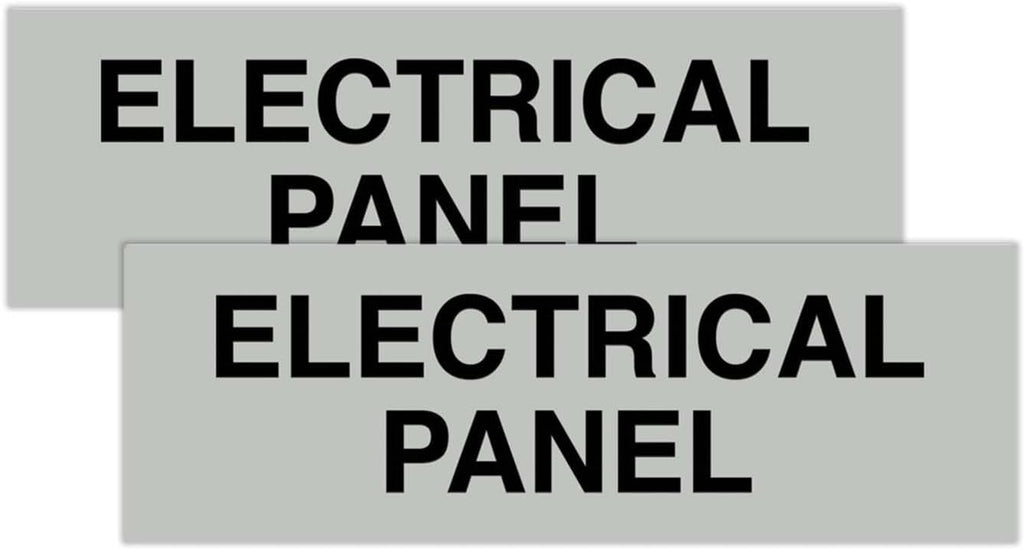 All Quality Basic Electrical Panel Sign - Fire Regulation Safety Compliance Sign - Lt Gray - Small (2 Pack)
