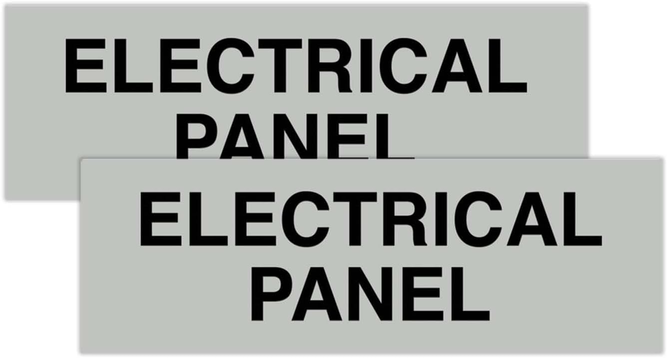 All Quality Basic Electrical Panel Sign - Fire Regulation Safety Compliance Sign - Lt Gray - Small (2 Pack)