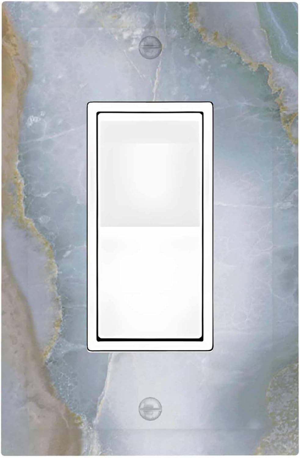 Decorative Outlet Covers Colored Art Marble Golden Line 1 Gang Single Rocker Light Switch Cover Plate Wall Plates Gfci Faceplate For Bathroom Kitchen Decor