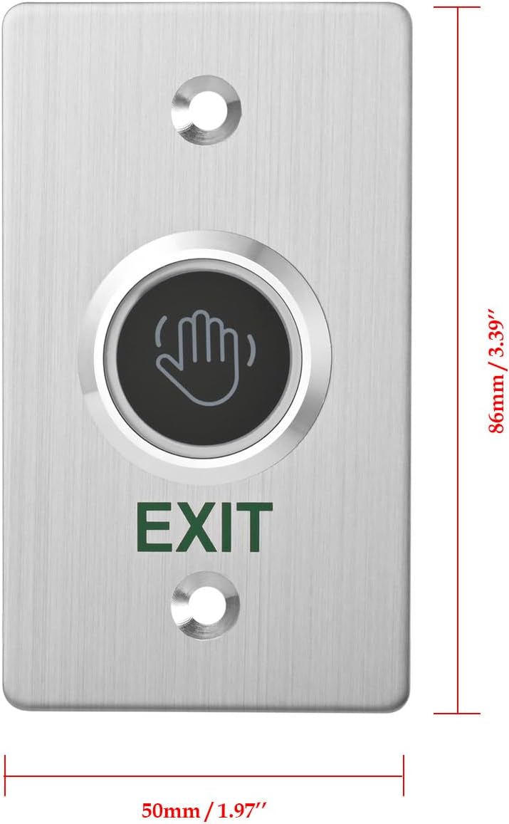 Infrared Sensor Exit Button IR Touchless Door Release 304 Stainless Steel IP67 Waterproof with LED Indicator for Access Control Systems