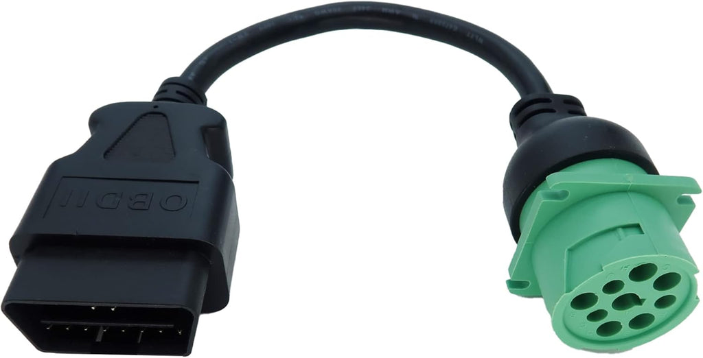 OBD2 Male to 9pin J1939 Female Adapter Cable OBDII to Green J1939