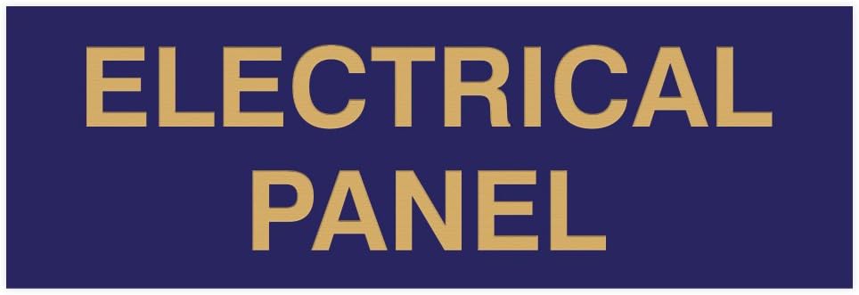 All Quality Basic Electrical Panel Sign - Fire Regulation Safety Compliance Sign - Blue/Gold - Large (1 Pack)