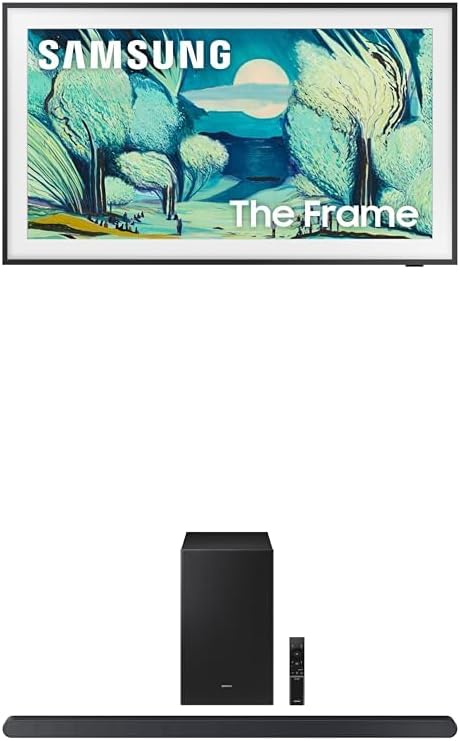 Samsung 55-Inch Class The Frame LS03F 4K QLED Smart TV (2025 Model) Modern Frame Design + Samsung S700D 3.1ch Soundbar w/Wireless Dolby Atmos Audio, HW-S700D/ZA