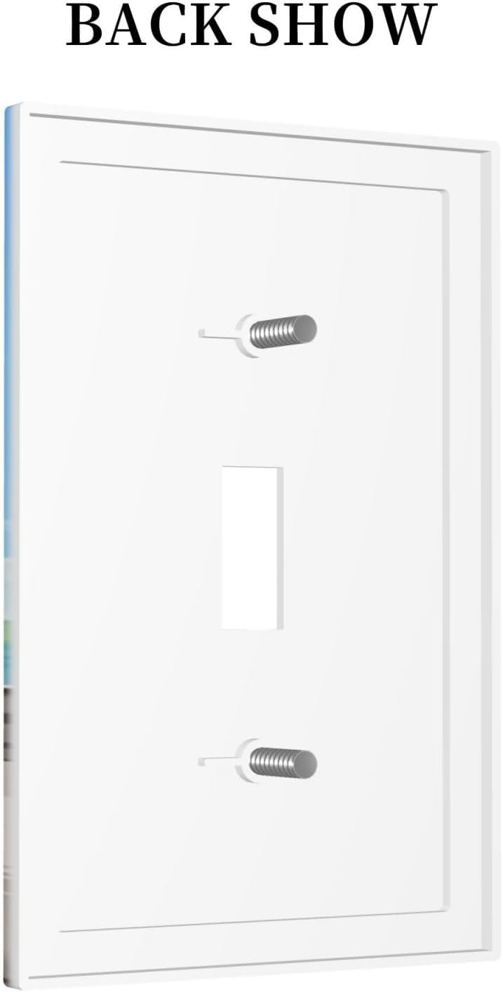 Decorative Light Switch Cover Orange Gray Cute Cat Sky Cloud Cat S Paw 1 Gang Single Toggle Device Electrical Faceplate Switchplates Decorator Outlet Wall Plate For Kids Room Nursery