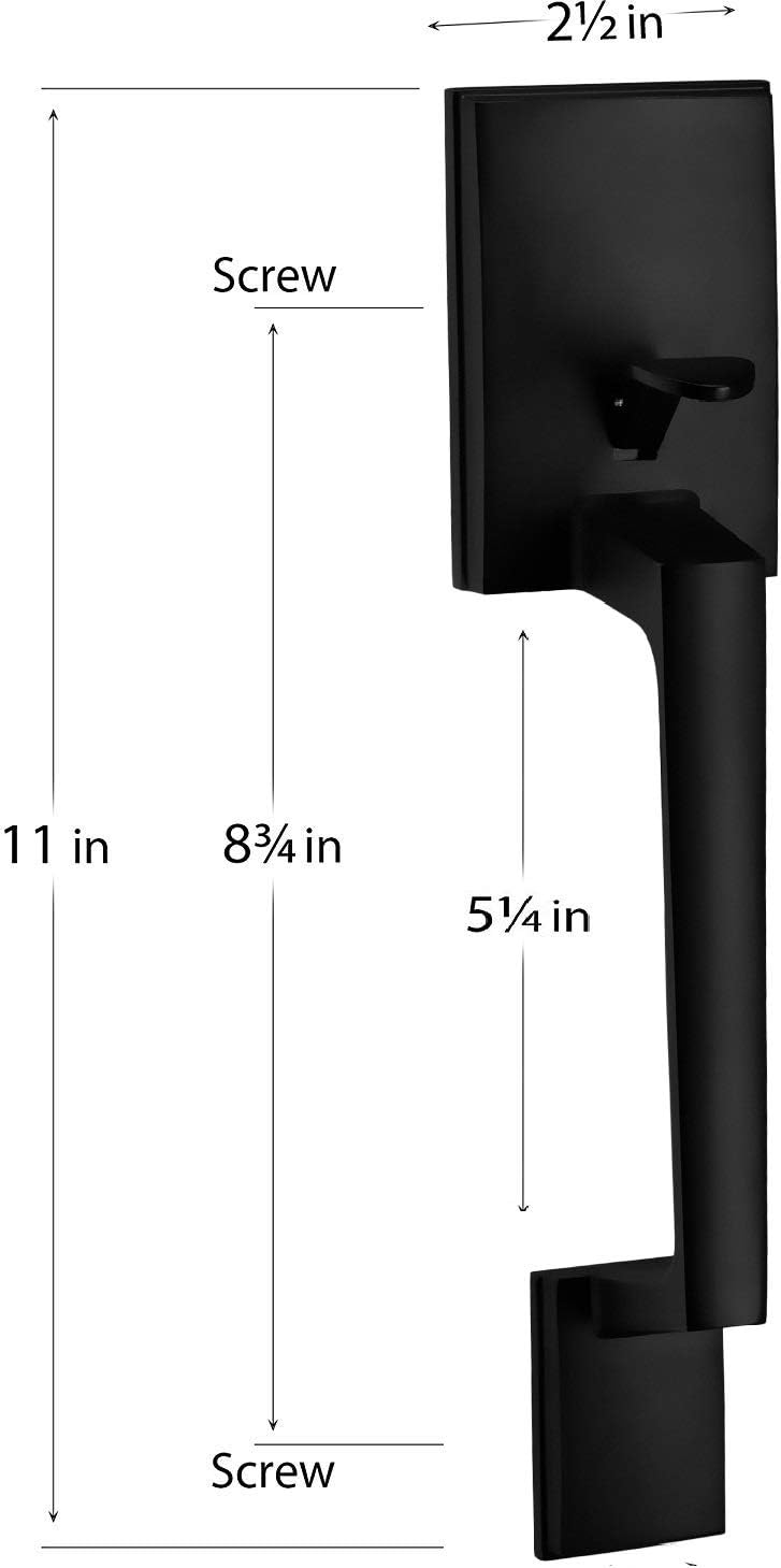 Berlin Modisch Single Cylinder HandleSet with Lever Door Handle (for Entrance and Front Door) Reversible for Right and Left Handed deadbolt Handle Set Iron Black Finish