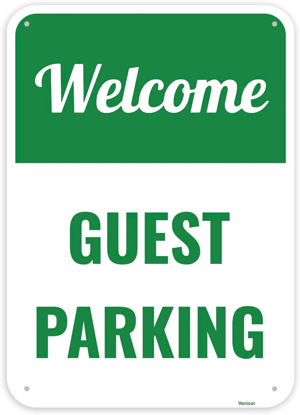 1PC Guest Parking Sign, 14 x 10 Inches - Aluminum - Visitor Customer Parking Only Signs For Business