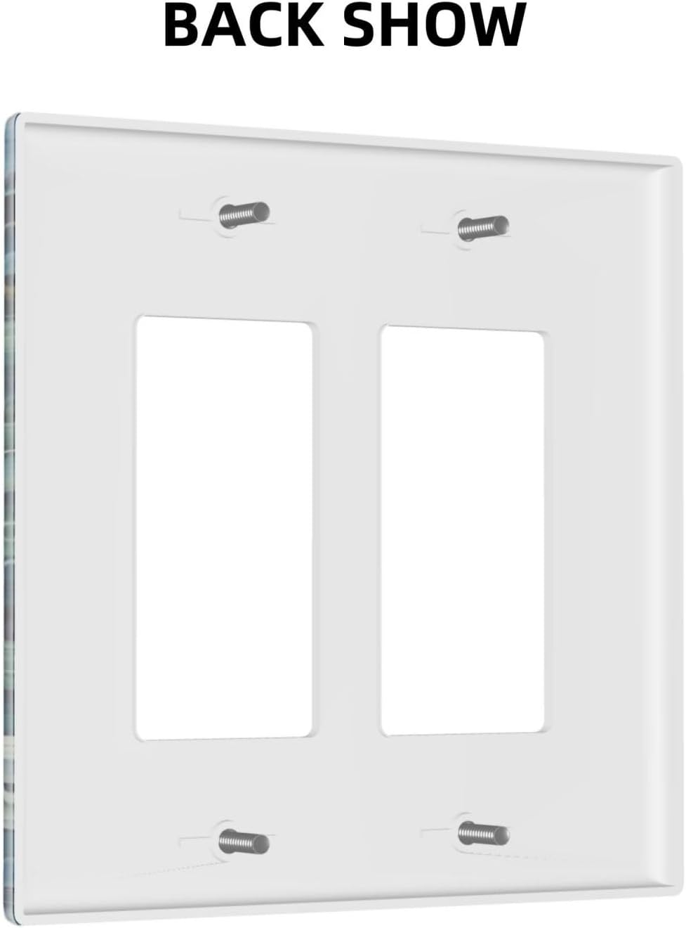 White Flowers Green Leaves Dual Outlet Covers Wall Plate 2 Gang Rocker Decora Decorative Switchplate Electrical Faceplate GFCI Light Switch Covers for Farmhouse Living Decor