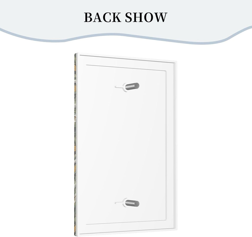 Decorative Light Switch Plate Covers Rustic Green Leaf White Daisy Yellow Floral 1 Gang No Device Single Blank Outlet Covers Wall Plate Light Switch Cover Plate for Bedroom Home Decor