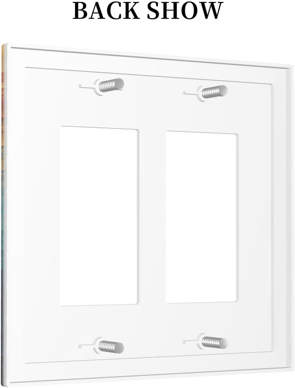 Abstract Colorful Modern Luxury Rainbow Outlet Covers Light Switch Cover Plate 2 Gang Double Rocker Wall Plates Decorative Switch Plates Plug Cover Electrical GFCI Receptacle Cover for Home 4.9 X 5 IN