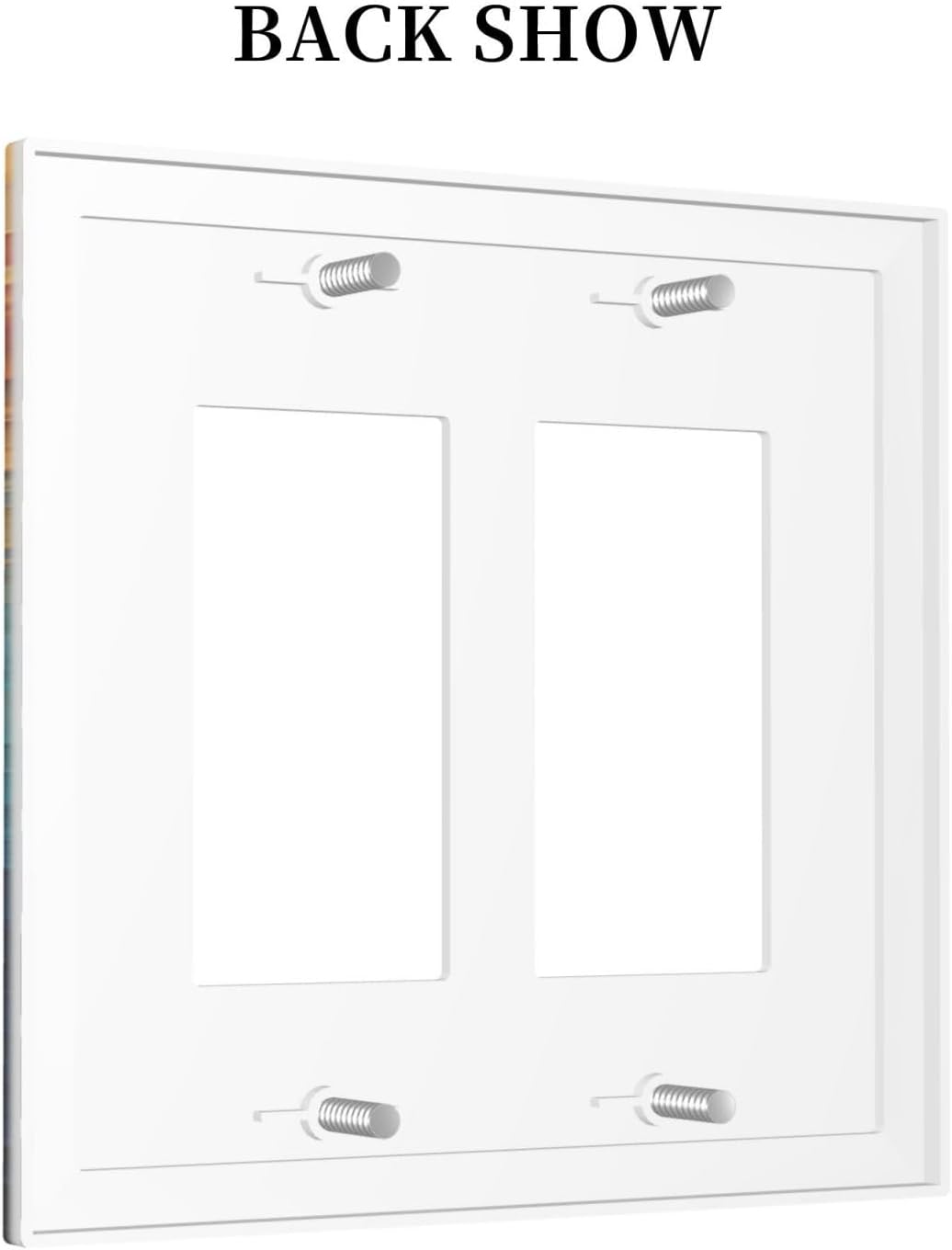 Abstract Colorful Modern Luxury Rainbow Outlet Covers Light Switch Cover Plate 2 Gang Double Rocker Wall Plates Decorative Switch Plates Plug Cover Electrical GFCI Receptacle Cover for Home 4.9 X 5 IN