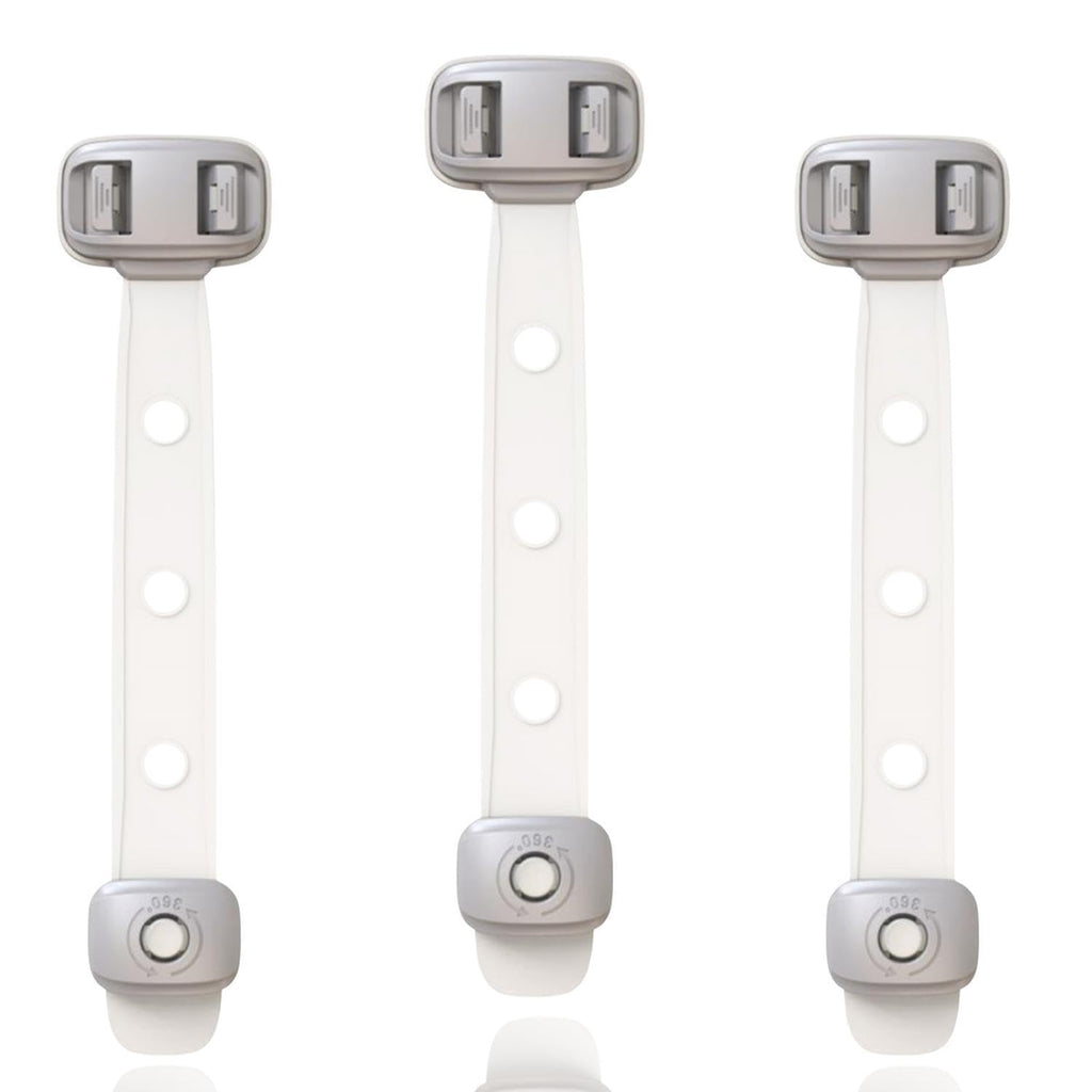 Baby Proofing Child Safety Locks(3 PCS) - Cabinet Locks for Babies,3M Adhesive Cabinet Latches, Multi-Purpose for Fridge Drawers,Ovens Toilet Seats,Trash Can, No Drilling (3 Count)