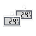 JXTZ Fridge Freezer Thermometer, 2 Pack Digital Refrigerator Thermometer, LCD Display Fridge Temperature Thermometer with Low Temperature Reminder, 3 Mounting Methods, °C/°F Switch, for Home Office