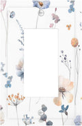 Wildflowers Plant Leaves Floral Berry Decorative Outlet Covers 1 Gang Single Rocker Light Switch Cover Plate Wall Plates GFCI Faceplate for Bed Room Living Room Decor