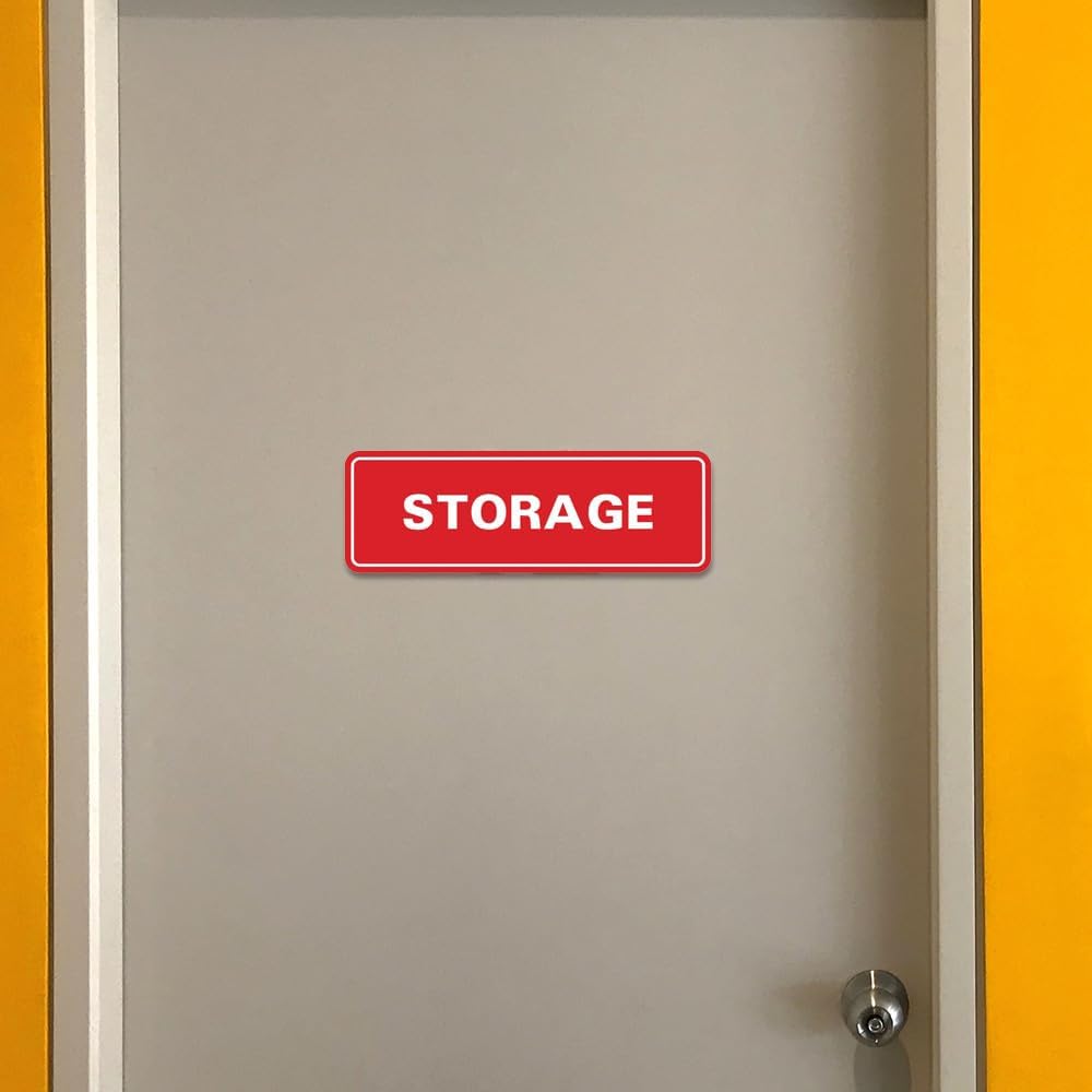 Standard STORAGE Door/Wall Sign - Ivory/Dark Brown - Large (2 Pack)