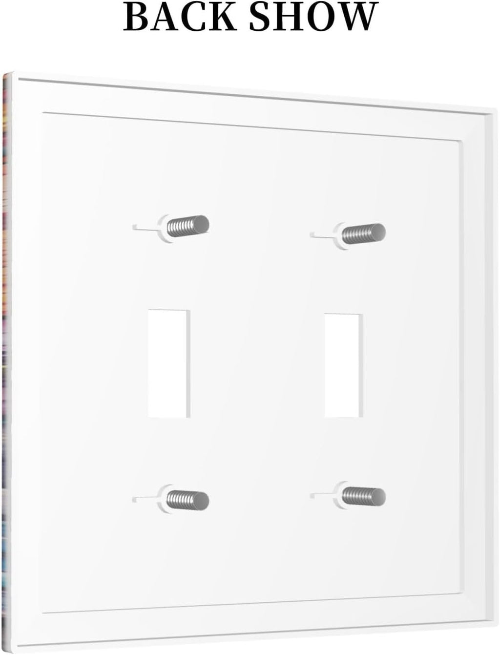 Decorative Switch Plates Colorful Bohemian Flowers Vintage Boho Floral 2 Gang Double Toggle Outlet Light Switch Cover Wall Plate Electrical Faceplate for Bed Room living Room Decor