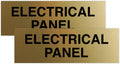 All Quality Basic Electrical Panel Sign - Fire Regulation Safety Compliance Sign - Brushed Gold - Large (2 Pack)