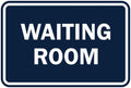 Signs ByLITA Classic Framed Waiting Room (Navy Blue/White) - Small