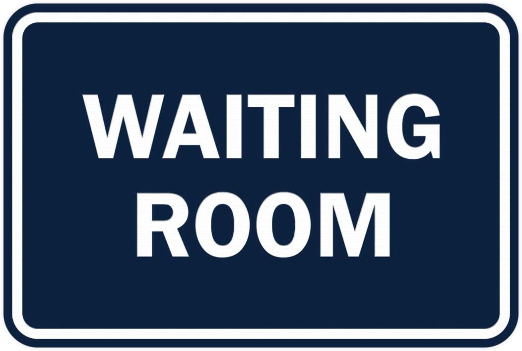 Signs ByLITA Classic Framed Waiting Room (Navy Blue/White) - Large