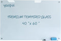 Magnetic Glass Writeboard 40"x60" Premium Tempered Dry Erase Boards Wall Mounted Frameless Whiteboard Bulletin Message Boards (White)