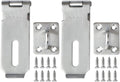Alise 2pcs Door Locks Hasp Latch,4 Inch SUS 304 Stainless Steel Safety Packlock Clasp Hasp Lock Latch,with Fixing Screw for External Doors Window Cabinet Pet Cage,Brushed Nickel MS9-4C-2P