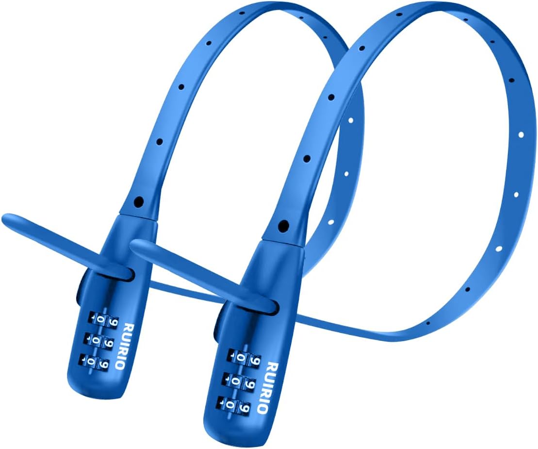Zip Tie Lock Adjustable Cable Lock for Kids Bike, Fridge, Scooter, Cabinets, Drawers, Gates, Fences, Helmet, Toolboxes，2 Pack (Blue)