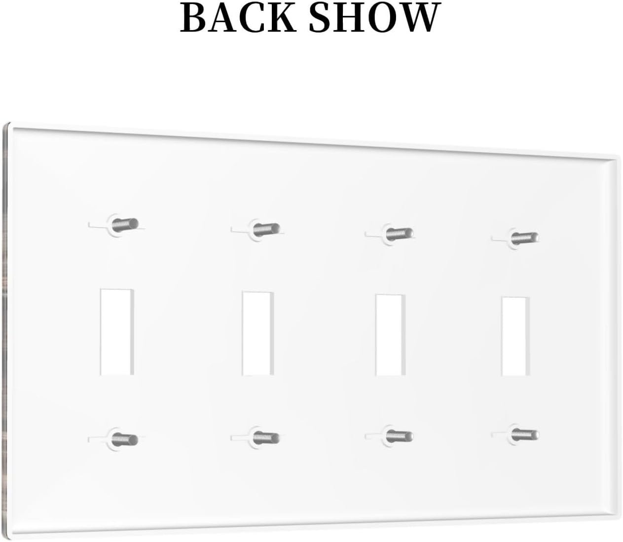 Light Switch Covers Rustic Brown Wood Pattern Splice Plank Quad Toggle Electrical Faceplate 4 Gang Wall Plate Decorative Switch Plates For Farmhouse Cabin Decor