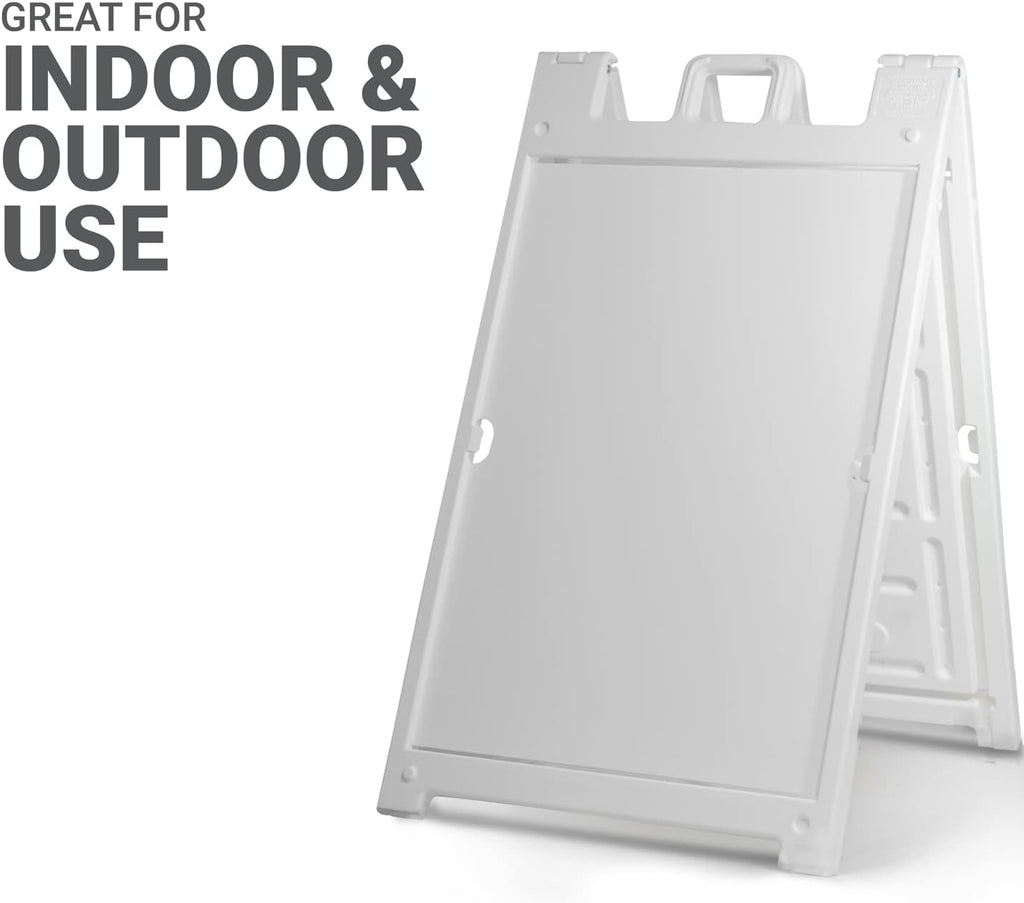 GotPrint Custom A-Frame Sign | 24"x36" Design Your Own Sign Add Text/Image/Logo | Signicade Outdoor Sandwich Board with Deluxe Stand, White