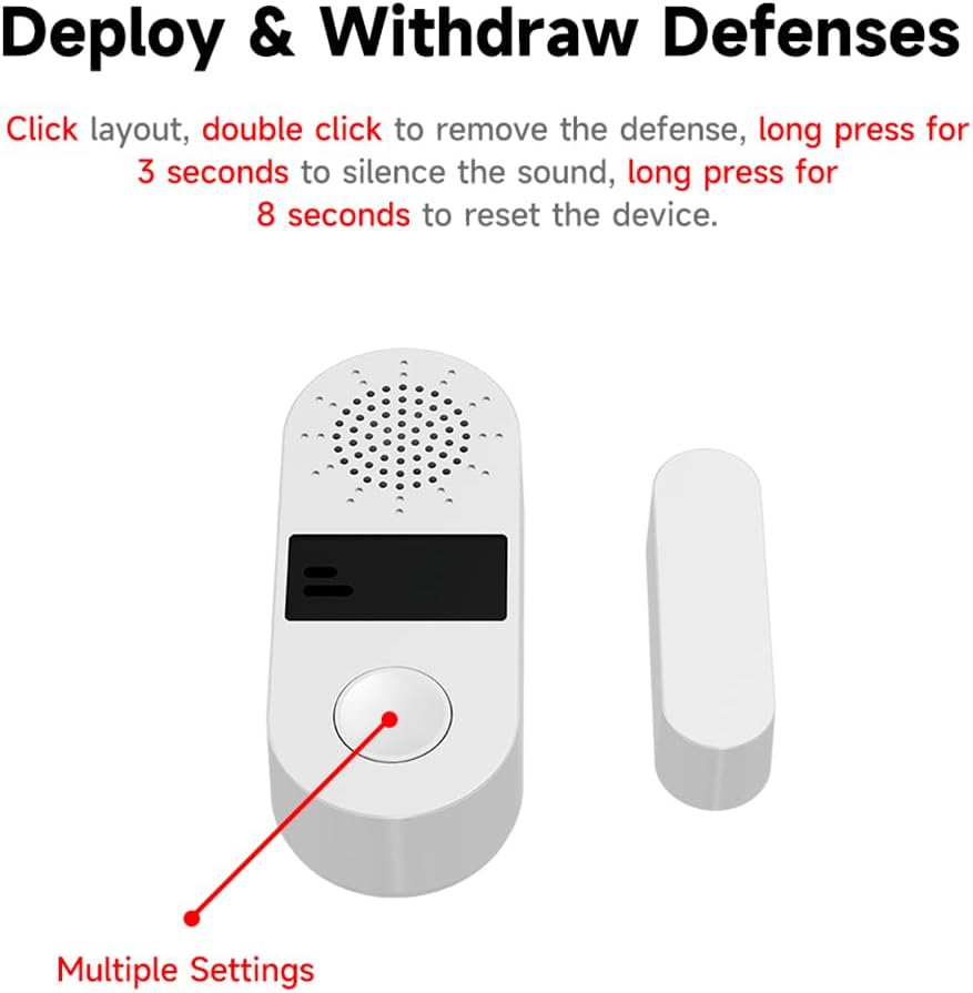 Tuya Door&Window Alarm, 130dB Door and Window Sensor for Home Security/Kid Safety/Pool Safety, 2.4GWifi Door Sensor with Alarm Light Compatible with Smart Life &Tuya Smart (4)