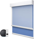 ZSTARR Motorized Day and Night Dual Smart Blind for Window with Valance Rechargeable Motor,Blackout Roller Shade Custom Size,with Valance Suitable for Home,Office (Full Blackout Dark Blue)