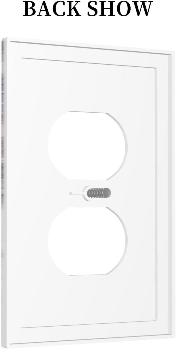 Hazy Leaves Ivy Nature Plants Eucalyptus Leave Outlet Covers 1 Gang Duplex Light Switch Cover Decorative Switch Plates Electrical Receptacle Faceplate Wall Plate for Bedroom Home Decor