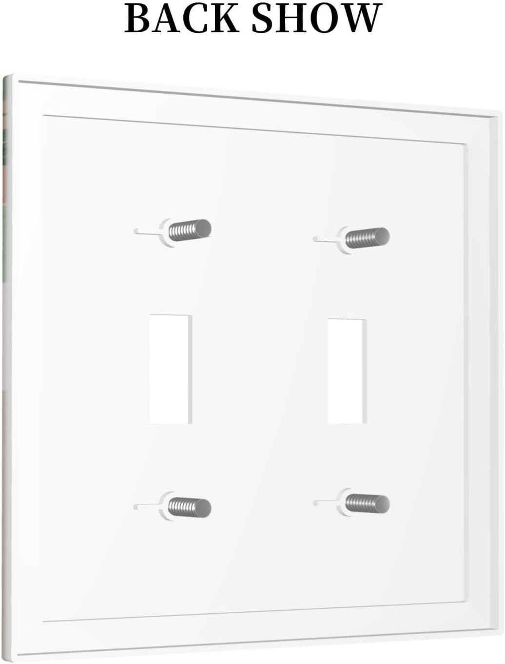 Decorative Light Switch Plate Covers Boho Mid Century Arch Green Leaves 2 Gang Light Switch Cover Plate Double Toggle Wall Plate Outlet Covers for Bedroom Home Decor（2 Pack）