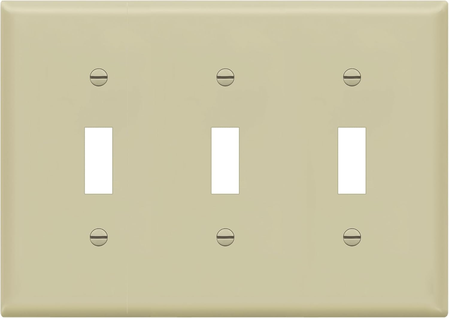 ENERLITES Toggle Light Switch Wall Plate, Gloss Finish, Size 3-Gang 4.50" x 6.38", Unbreakable Polycarbonate Thermoplastic, 8813-I, Ivory