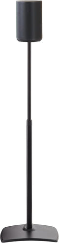Sanus Speaker Stand for Sonos Era 100 Speakers - Height Adjustable Single Stand w/Easy 3 Step Install - Includes Rubber Feet & Carpet Spikes - Black