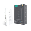 MoesGo WiFi Smart Wall Light Switch,Glass Panel, Multi-Control(3 Way), 2.4GHz Wi-Fi Touch Switches, Neutral Wire Required, Remote Control Smart Life/Tuya App, Work with Alexa, Google Home White 3 Gang