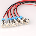 5pcs 8mm LED Metal Indicator Light AC/DC 12-24V Waterproof Signal Lamp Pilot Dash Directional with Wire(White)