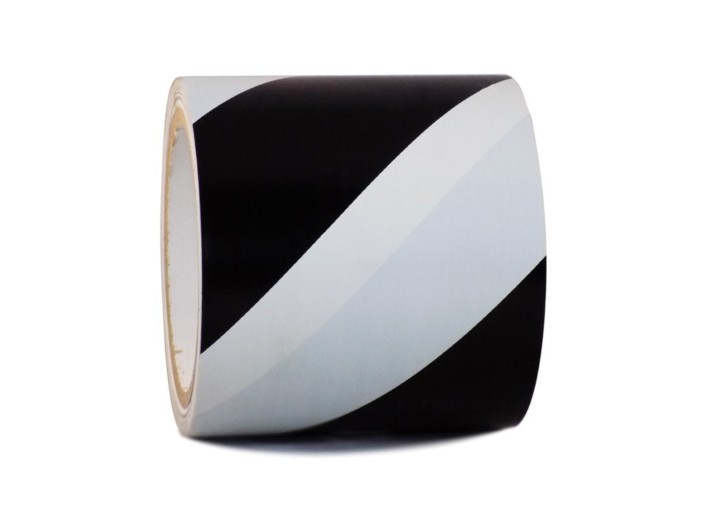 GGR Supplies T.R.U. SST-618C Black & White Hazard Warning Safety Stripe Tape: 4" in. Wide x 18 yds.
